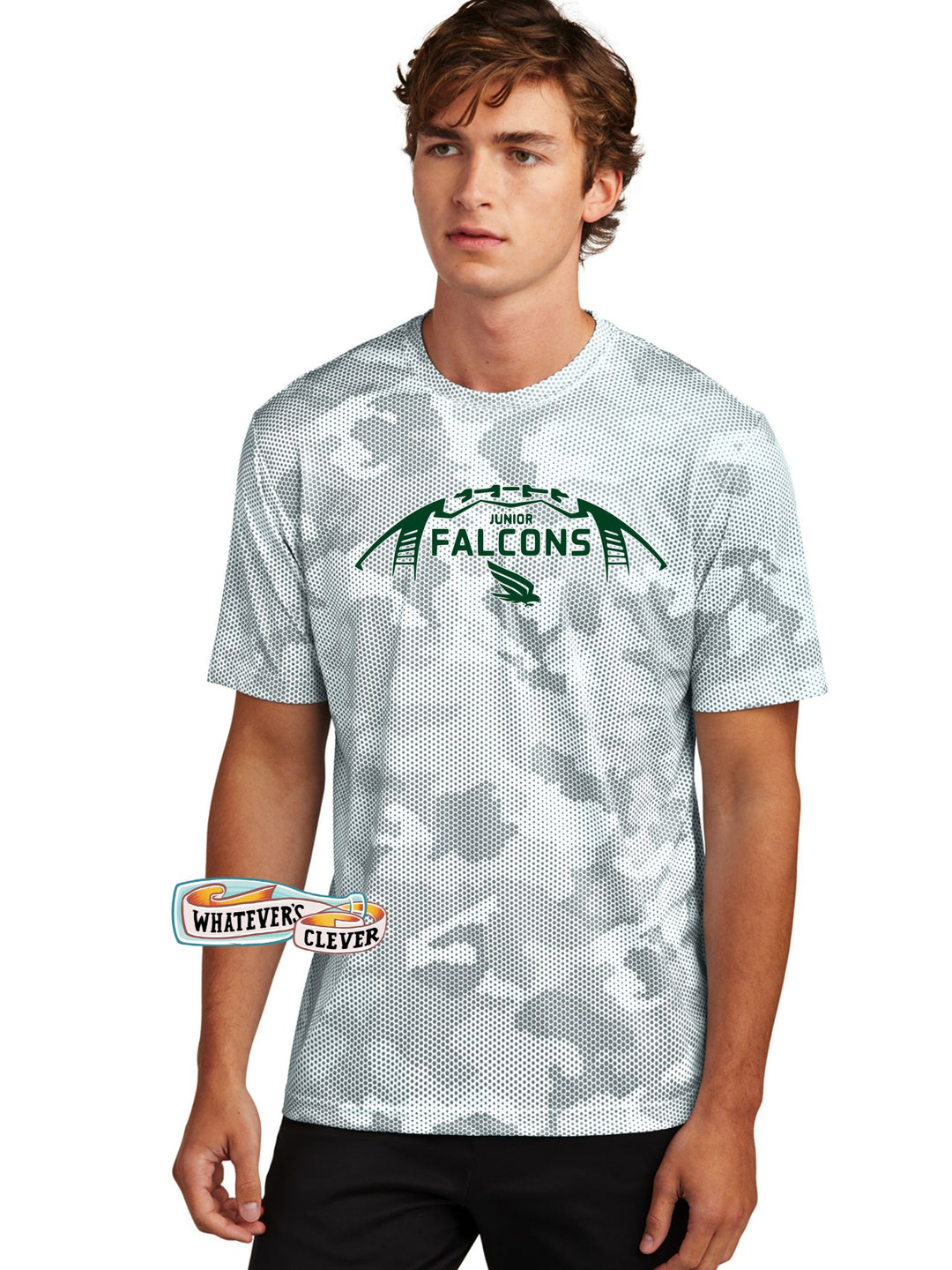 Junior Falcon Football White Camo Tee