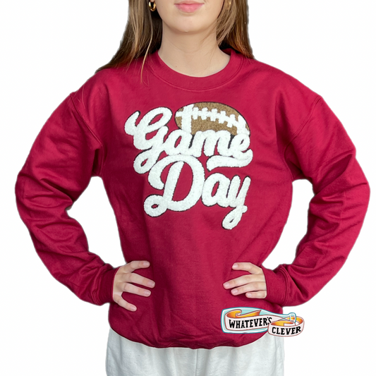 Gameday Crewneck with Chenille Letters