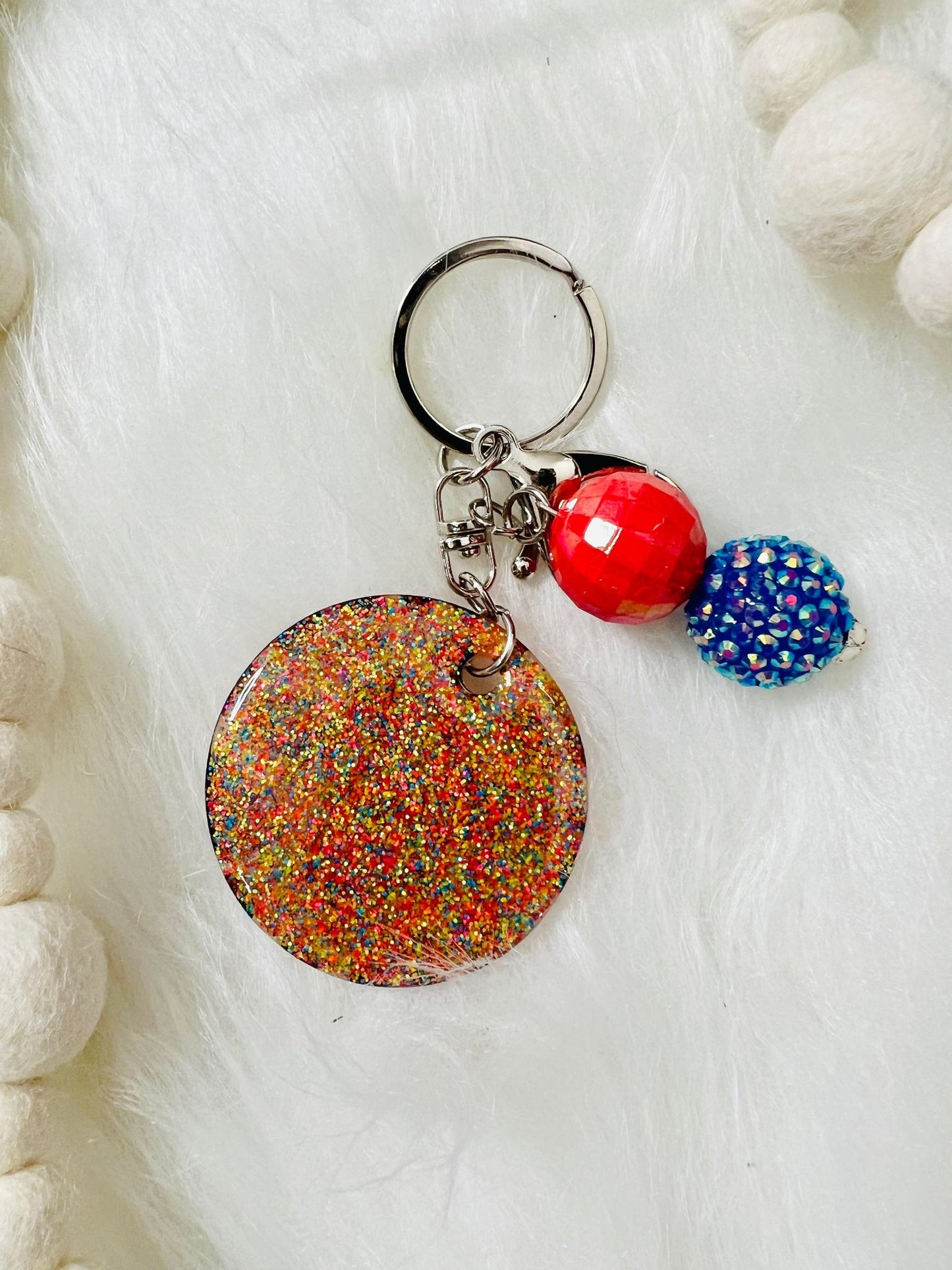 Rainbow Leopard Keychain
