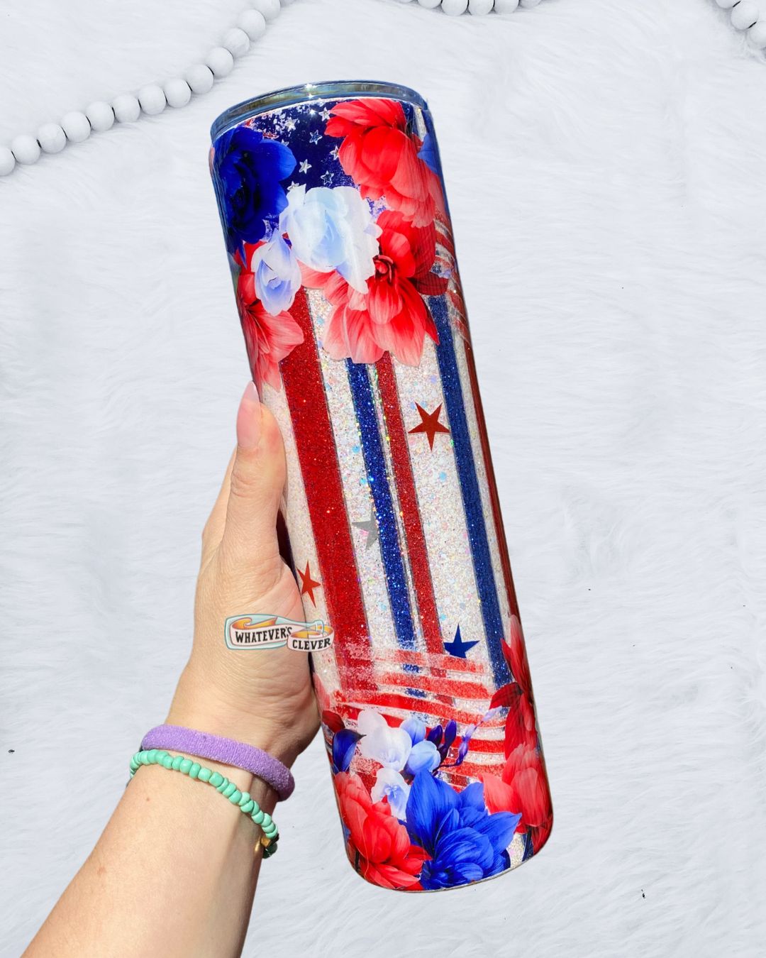 32oz Patriotic Floral Tumbler
