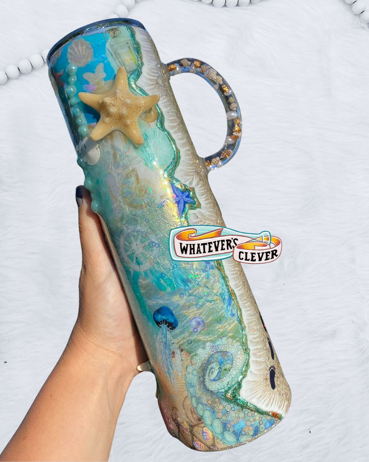 32oz Mixed Media Beach Tumbler