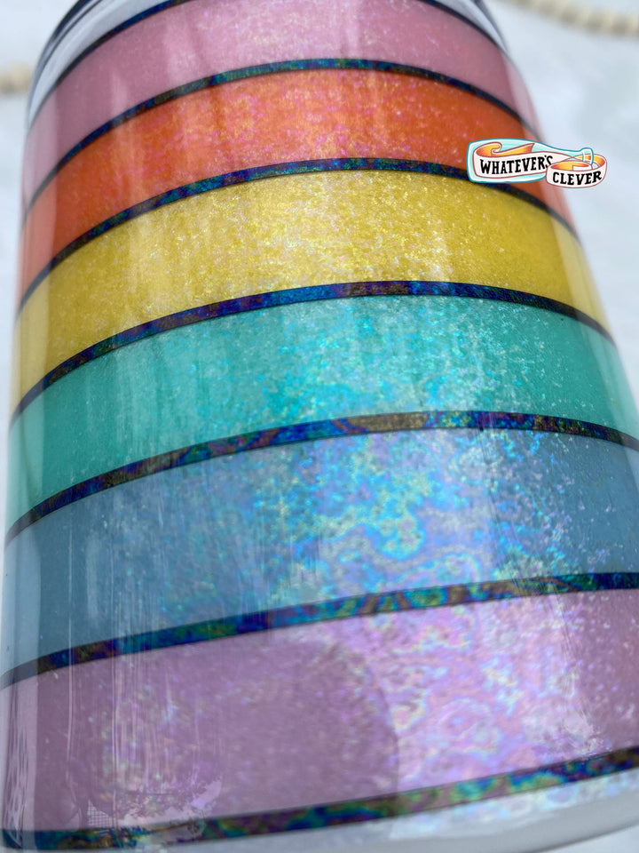 12oz Rainbow Stripe Tumbler