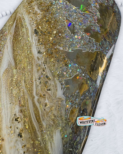 40oz Gold Leopard Tumbler