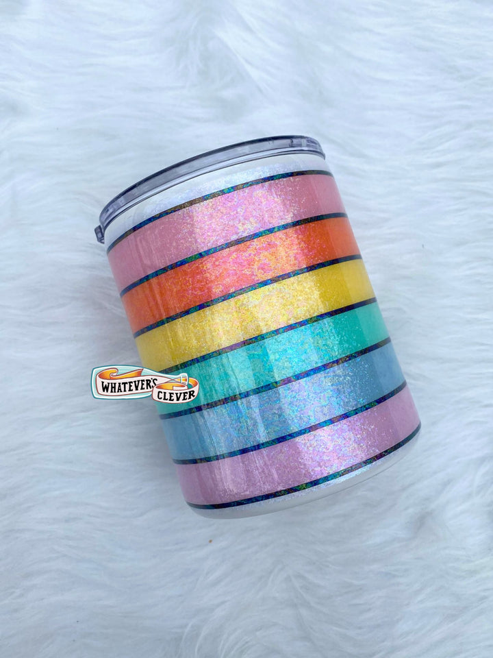 12oz Rainbow Stripe Tumbler