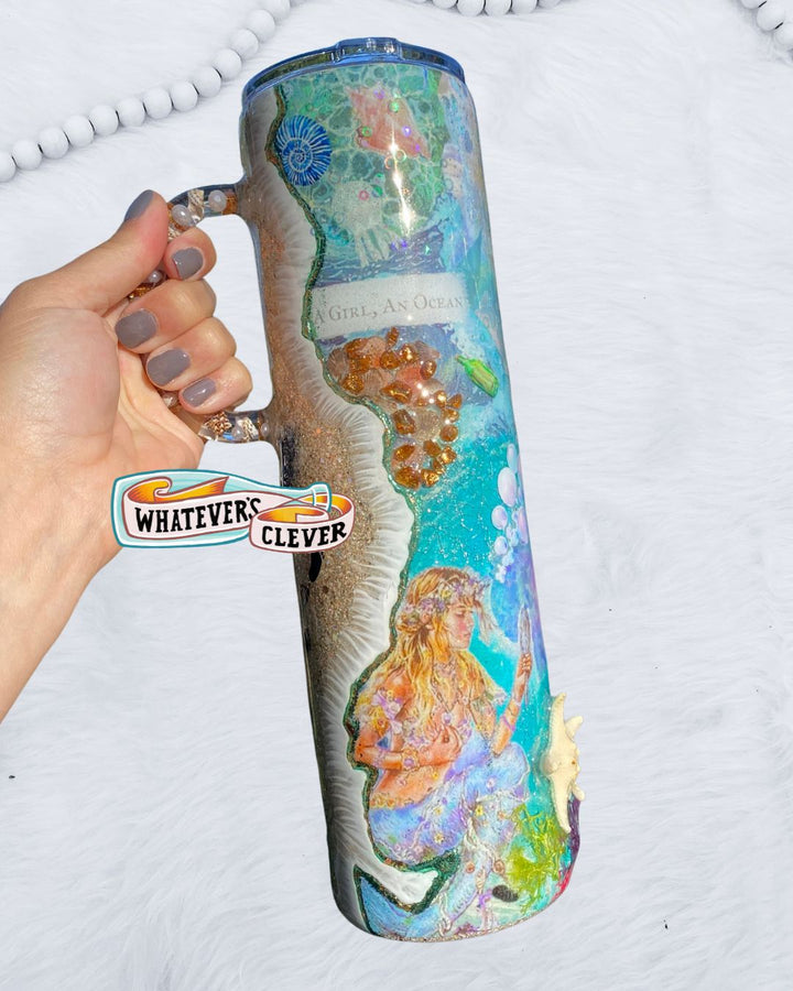 32oz Mixed Media Beach Tumbler