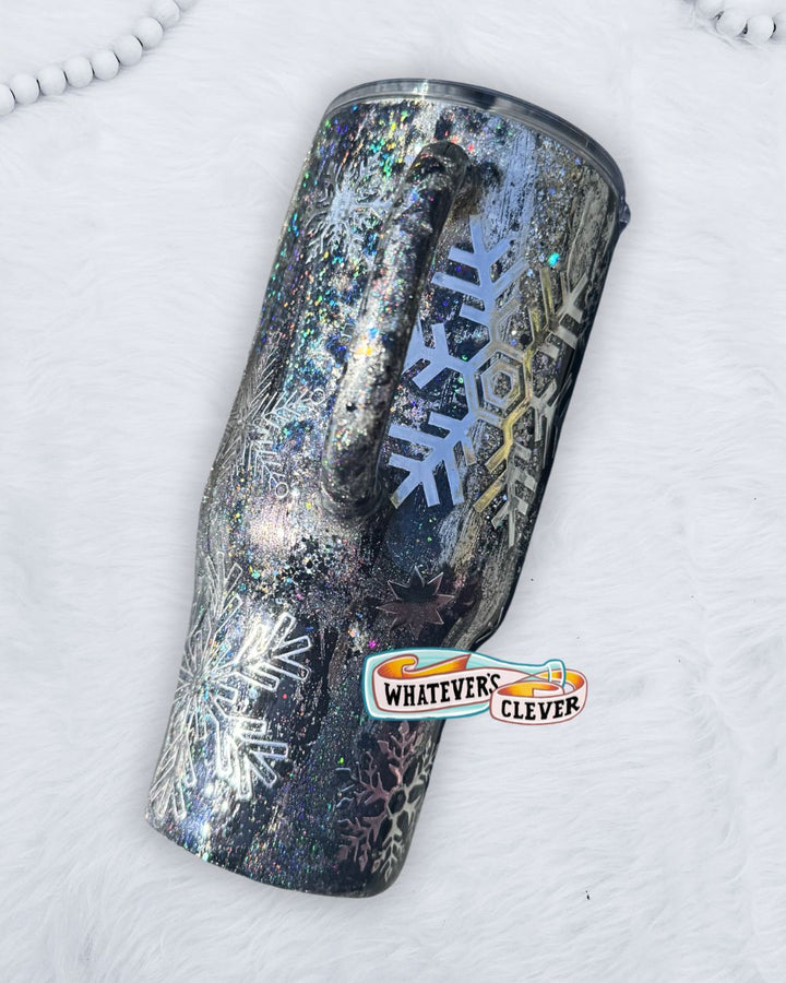 24oz Metallic Snowflake Tumbler