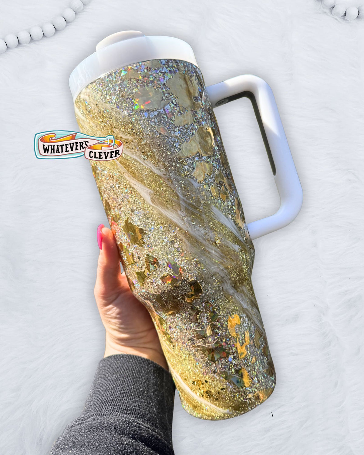 40oz Gold Leopard Tumbler