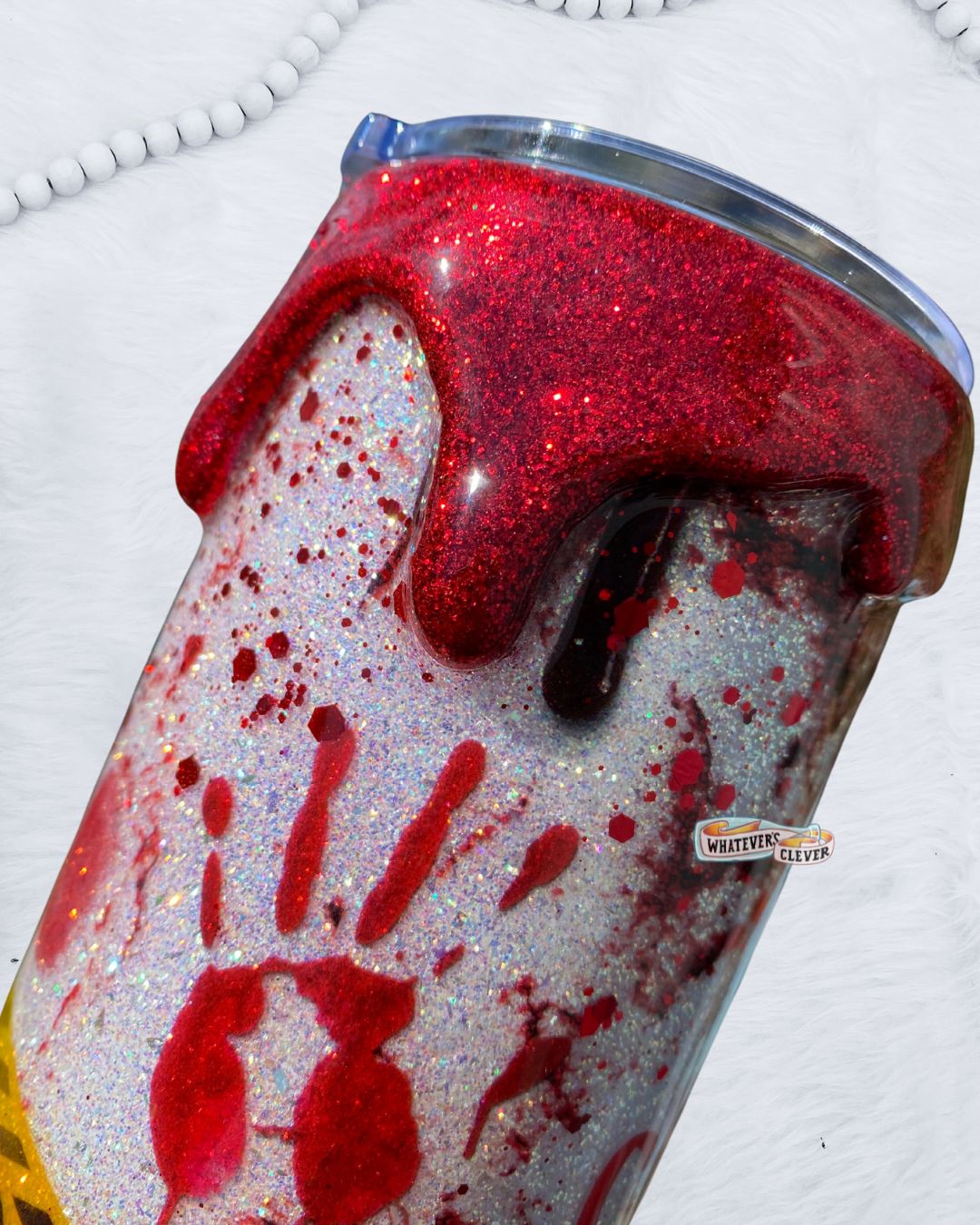 20oz True Crime Tumbler with Glitter Drip