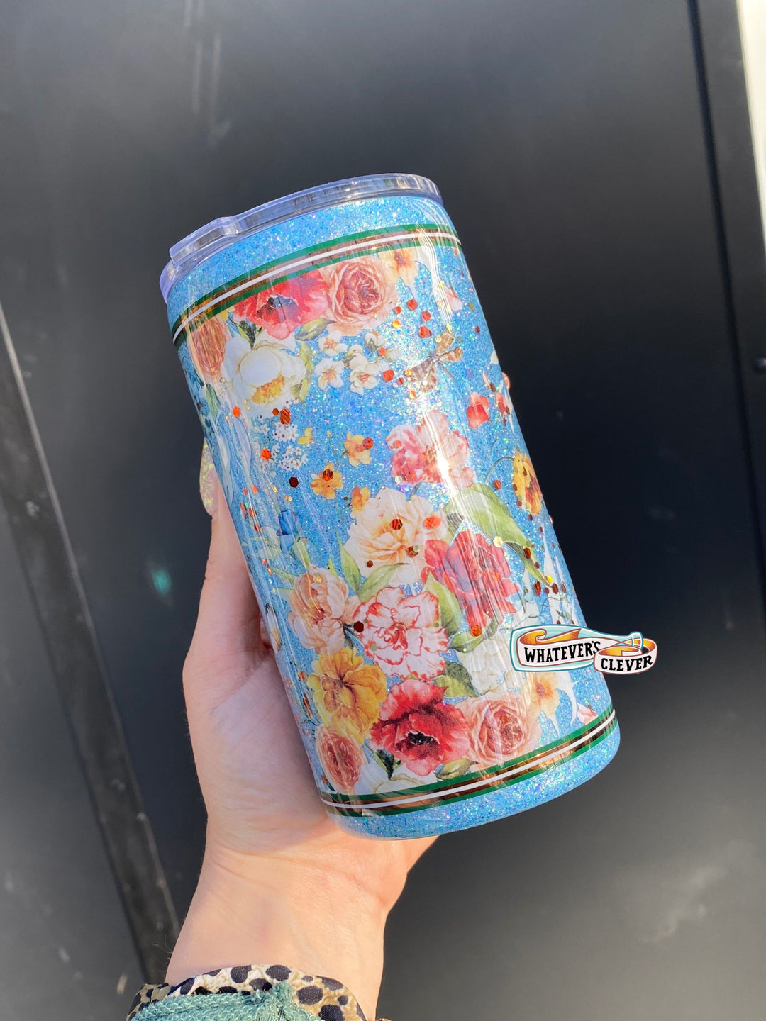 12oz Be Happy Floral Tumbler