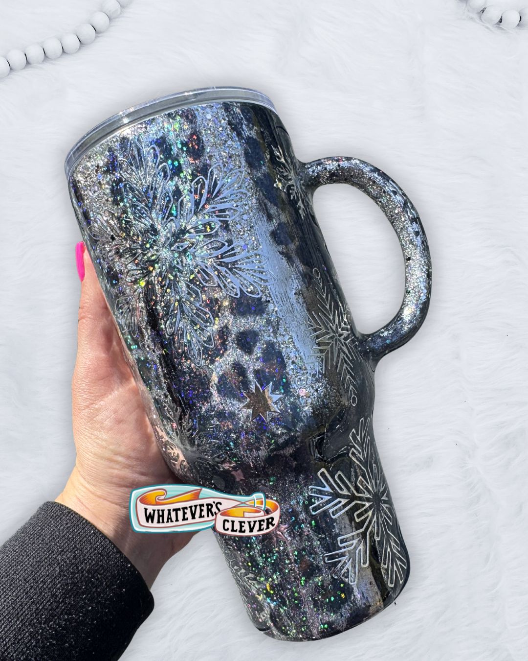 24oz Metallic Snowflake Tumbler