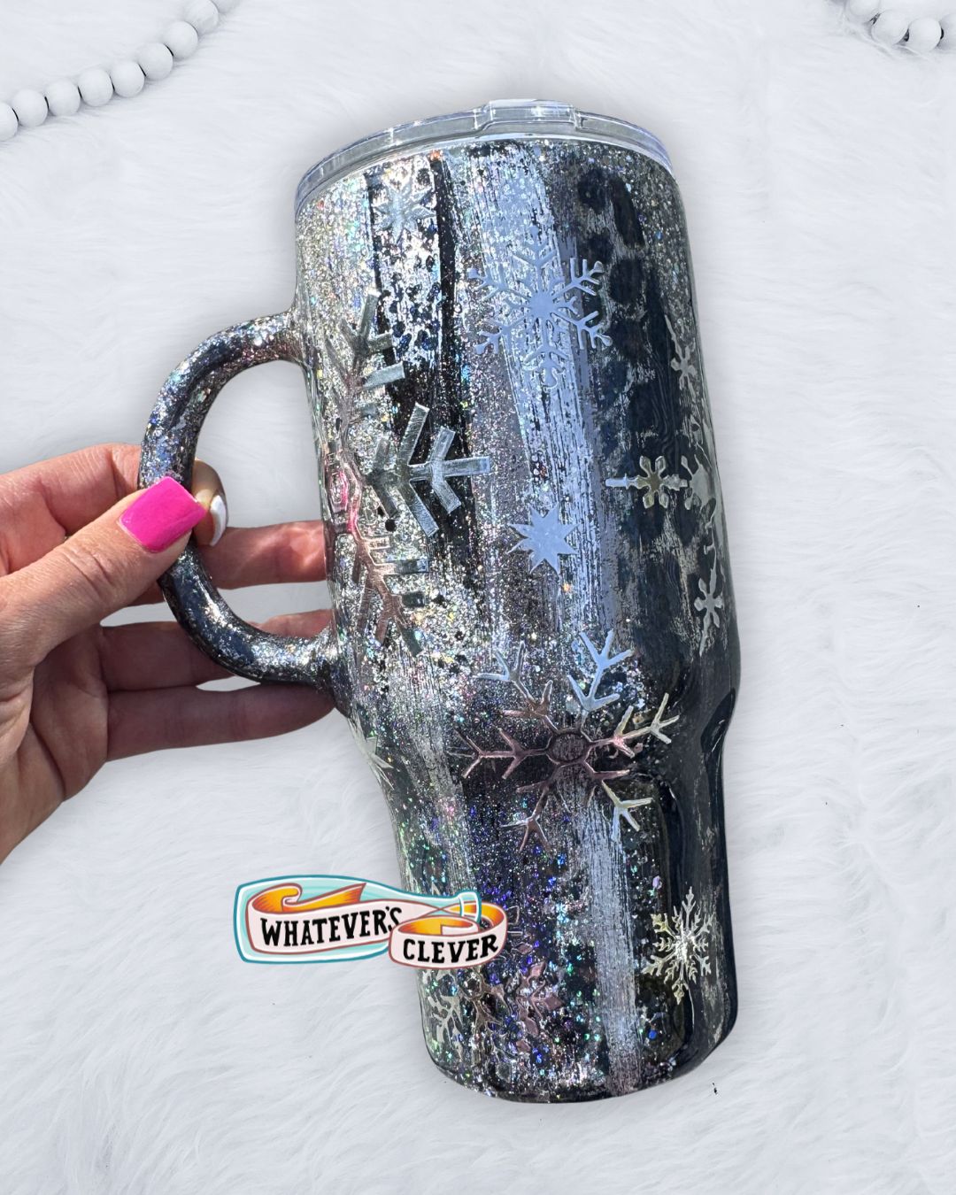 24oz Metallic Snowflake Tumbler