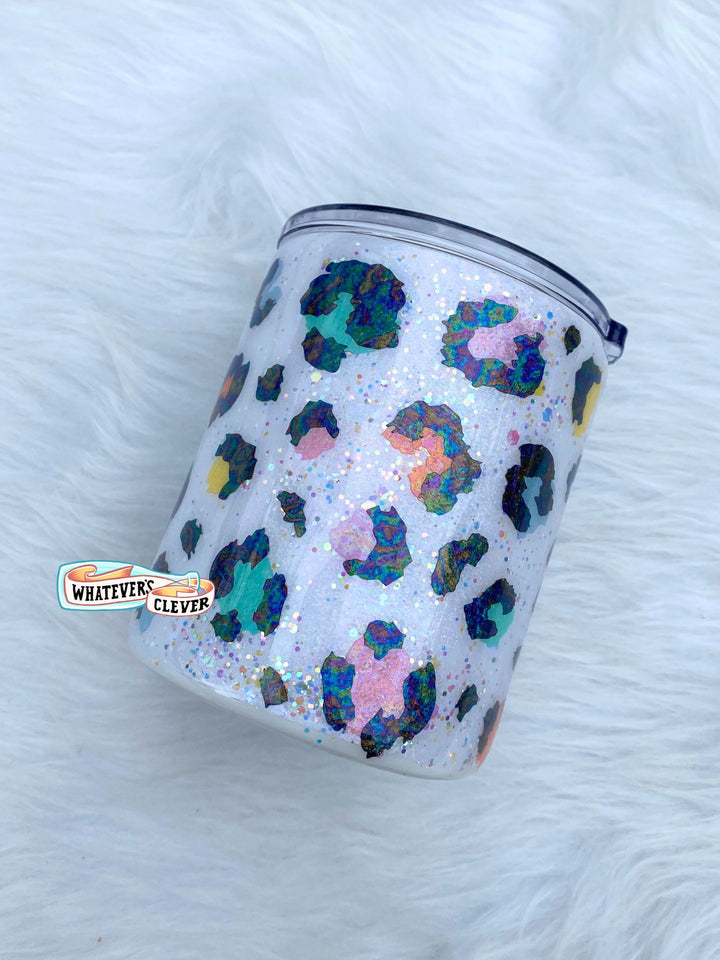 12oz Rainbow Leopard Tumbler