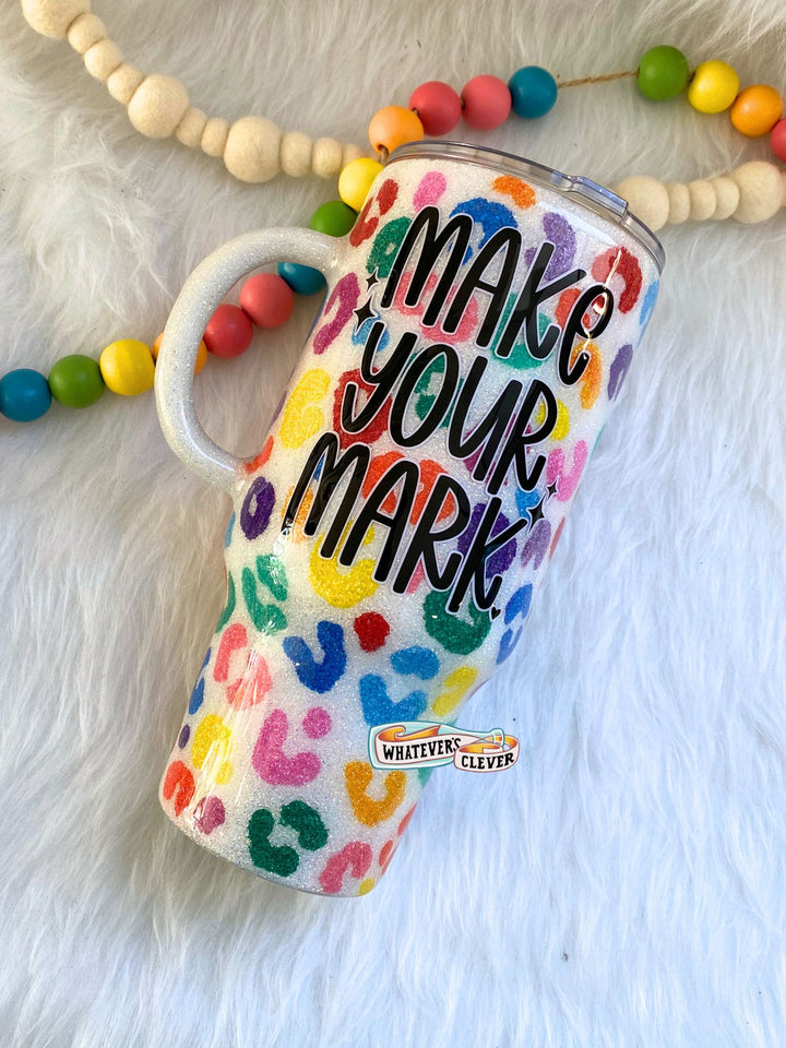 32oz Rainbow Leopard Tumbler