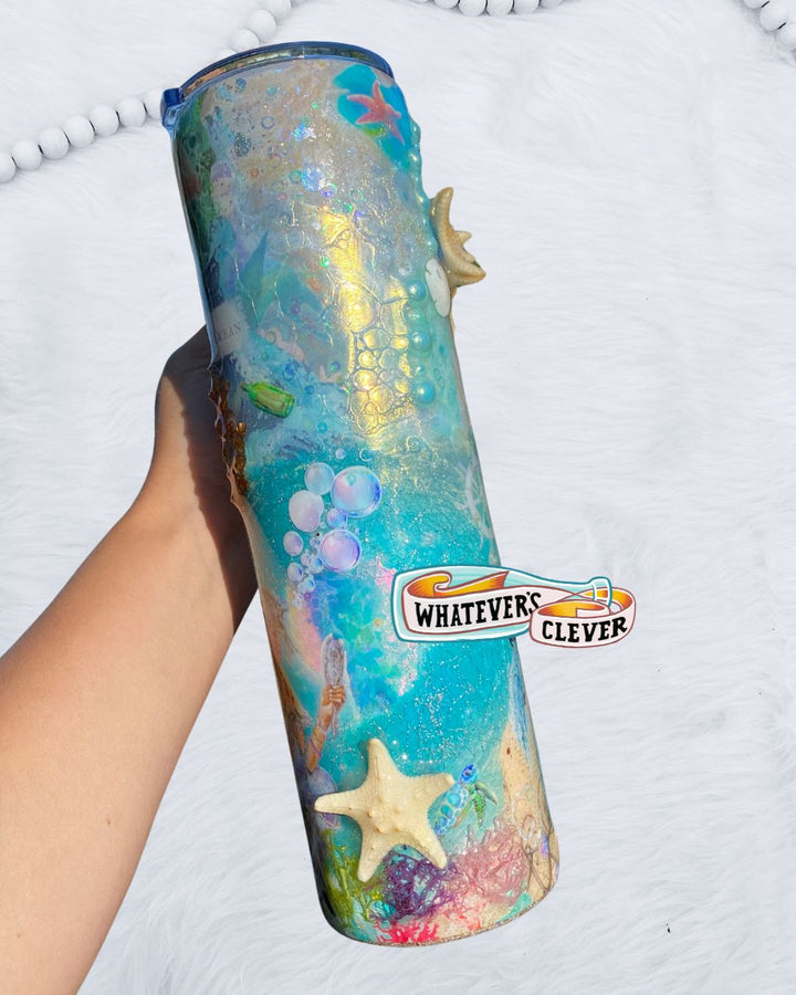 32oz Mixed Media Beach Tumbler
