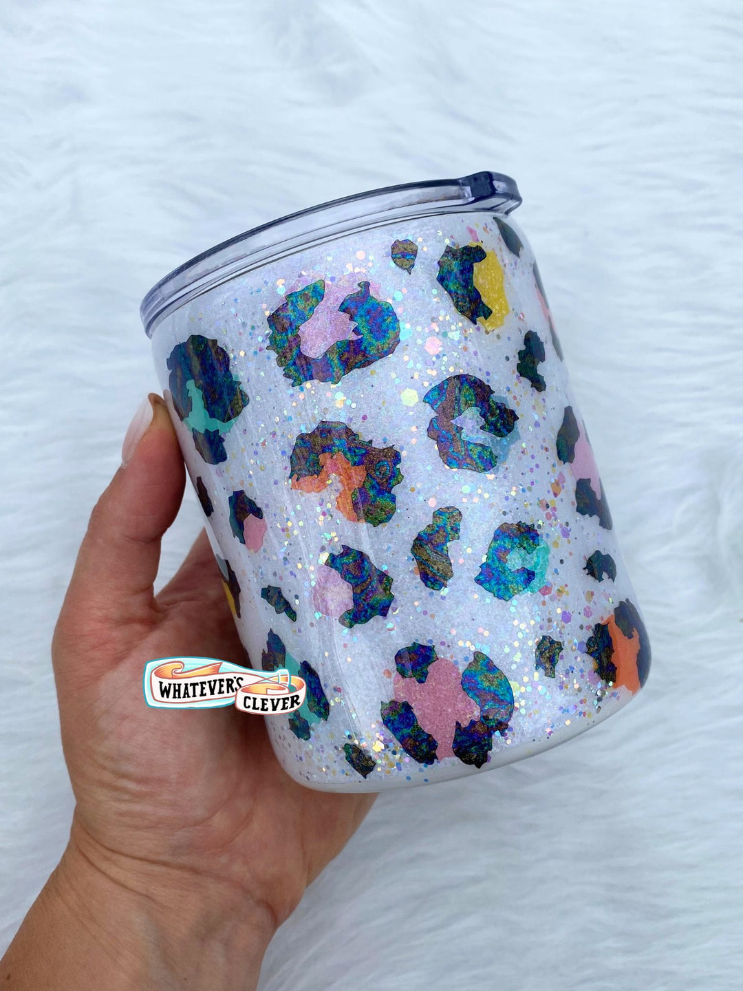 12oz Rainbow Leopard Tumbler