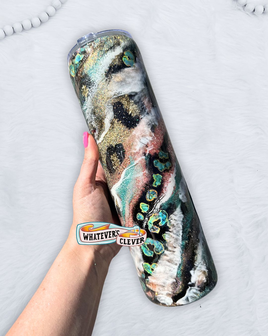 32oz Leopard Swirl Tumbler