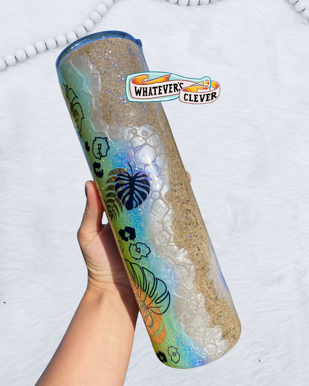 32oz Neon Beach Palm Tumbler