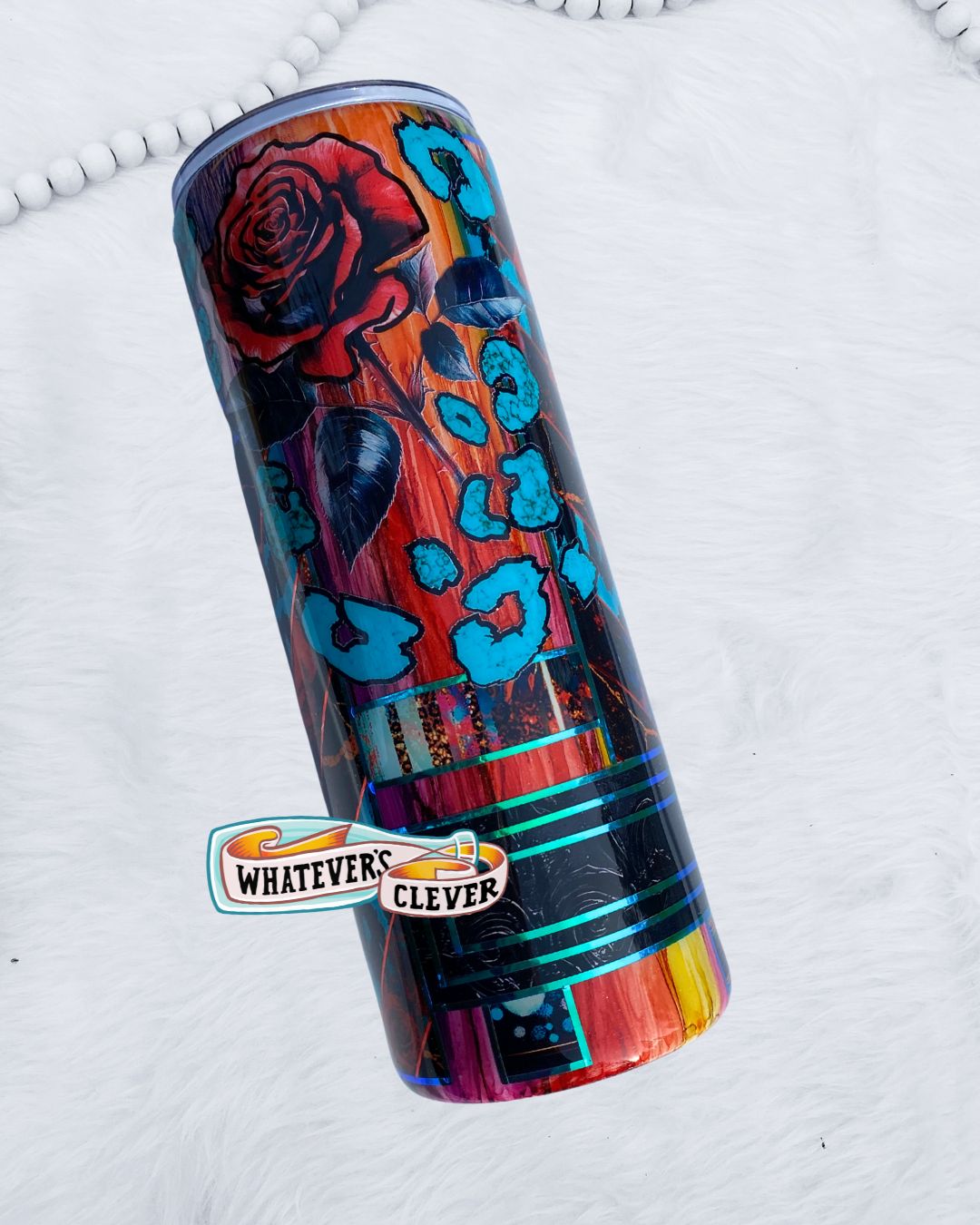 24oz Dark Leopard Mixed Media Tumbler