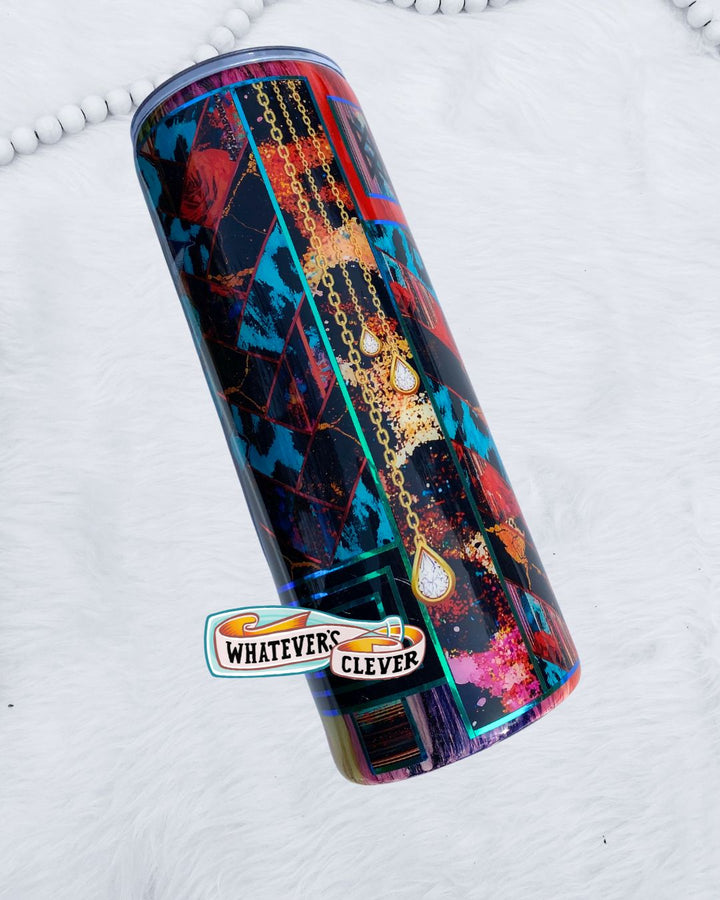 24oz Dark Leopard Mixed Media Tumbler