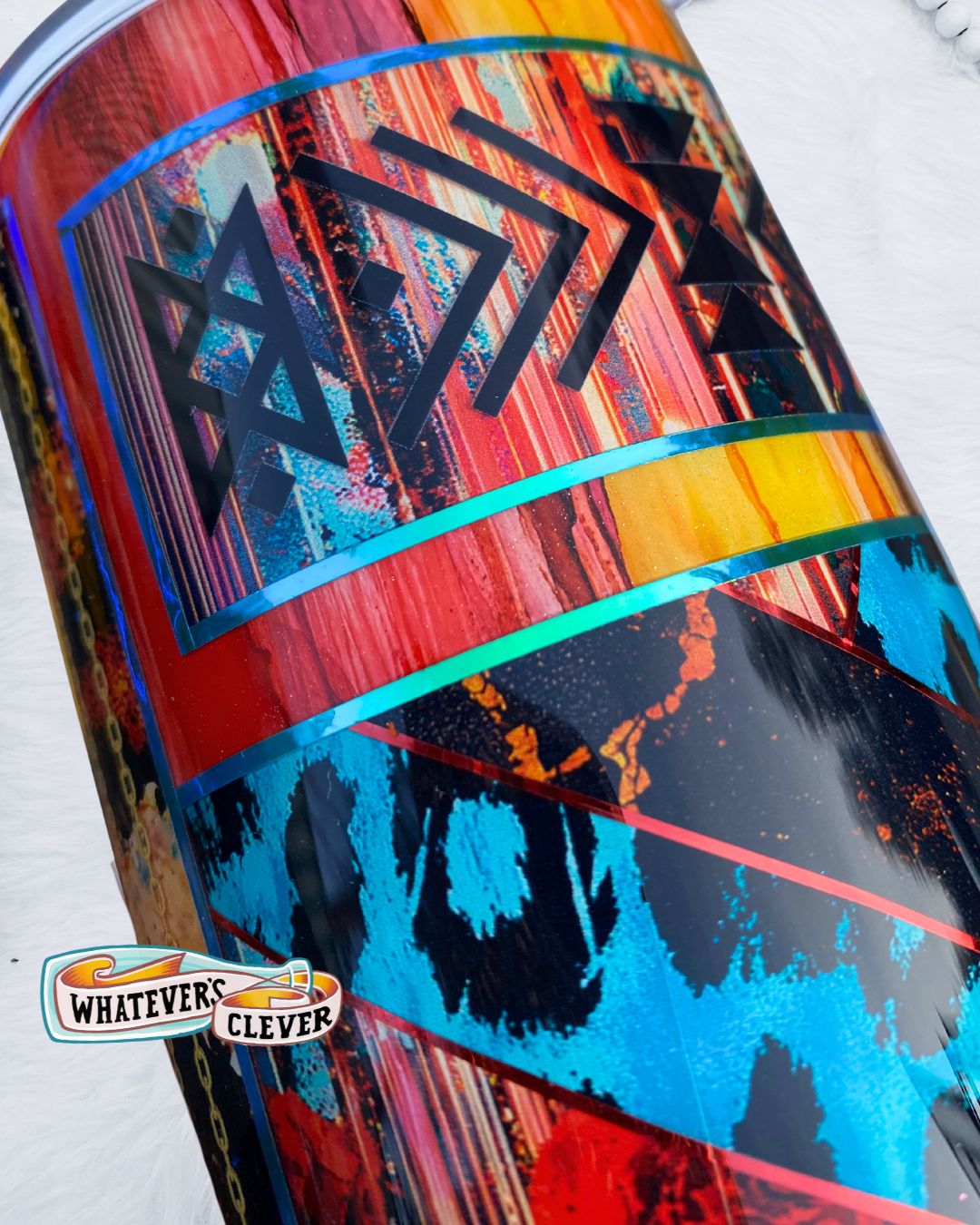 24oz Dark Leopard Mixed Media Tumbler