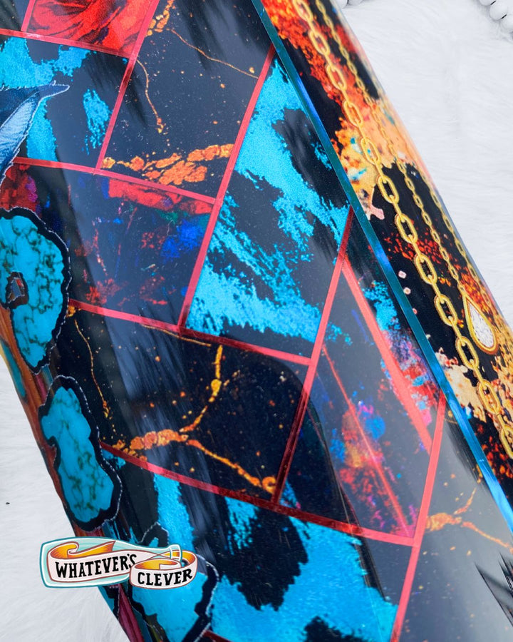 24oz Dark Leopard Mixed Media Tumbler