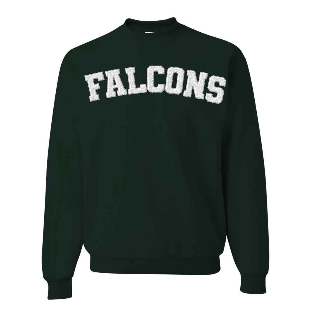 Falcons Green Crewneck with Chenille Letters
